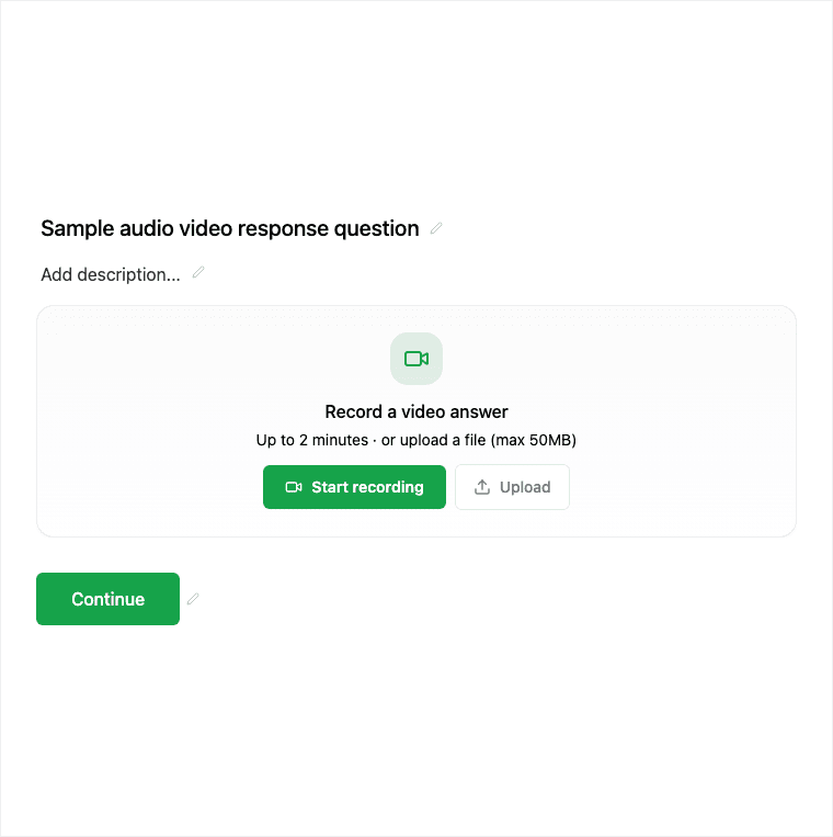 Audio and Video Response block in the Formit builder