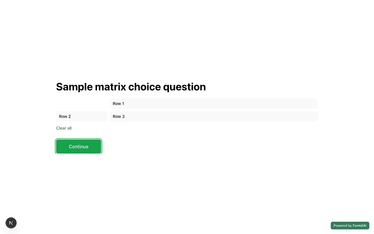 Matrix Choice field on a live Formit form