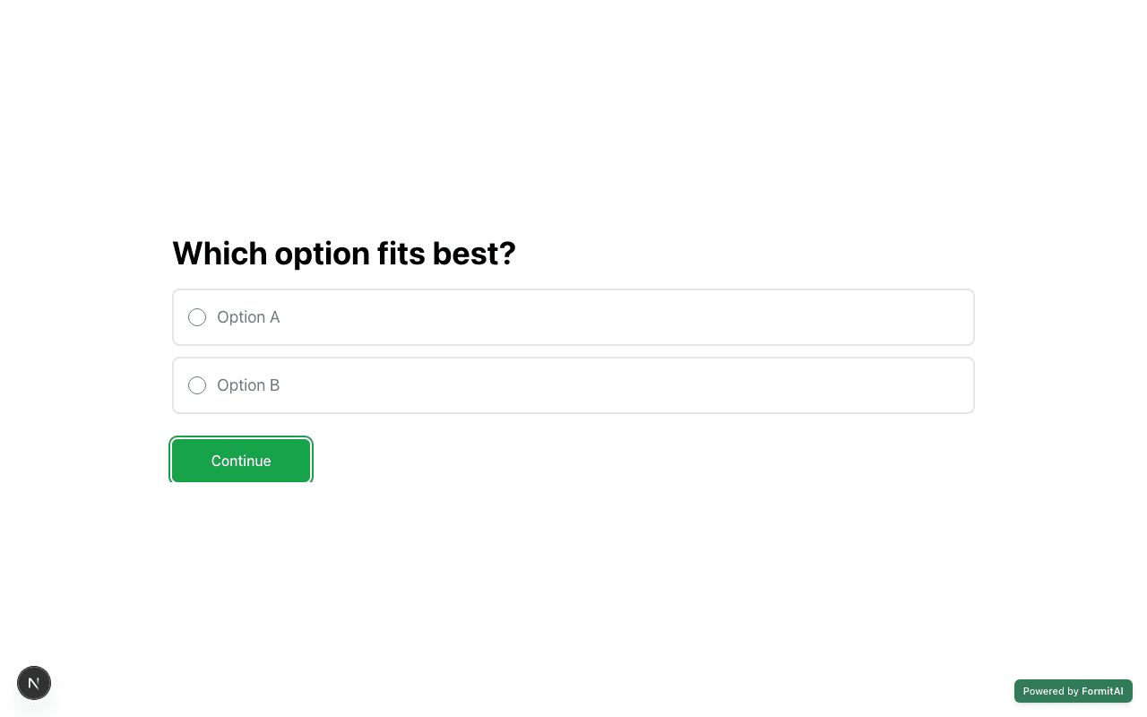 Multiple Choice field on a live Formit form
