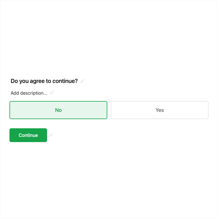 Yes/No block in the Formit builder