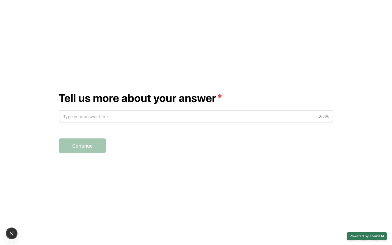 AI Follow-Up field on a live Formit form