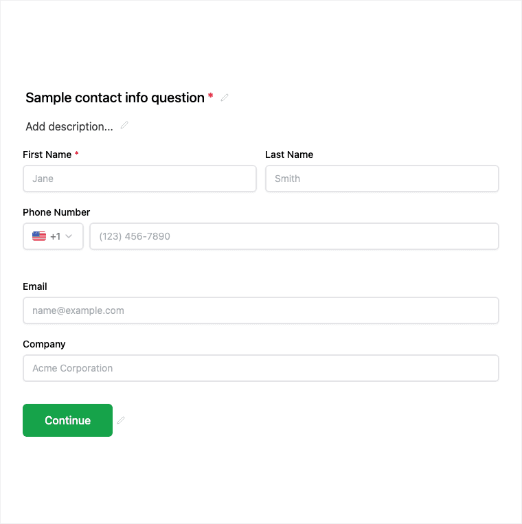 Contact Info block in the Formit builder