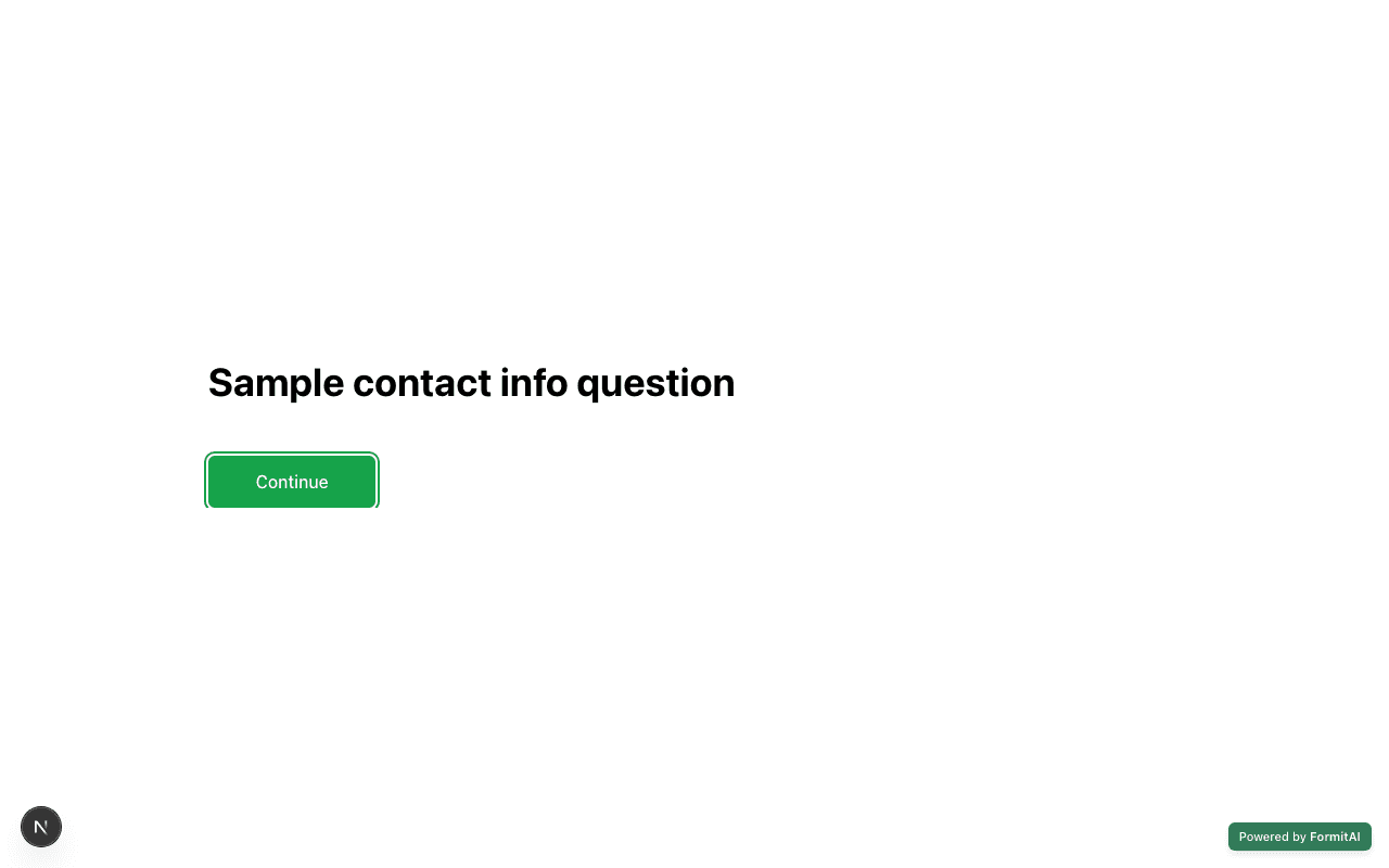 Contact Info field on a live Formit form