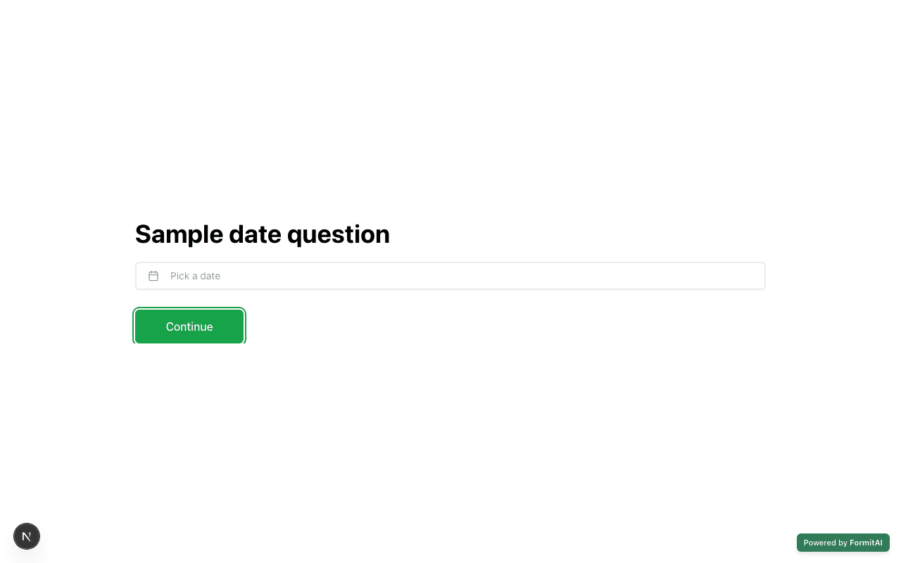 Date field on a live Formit form