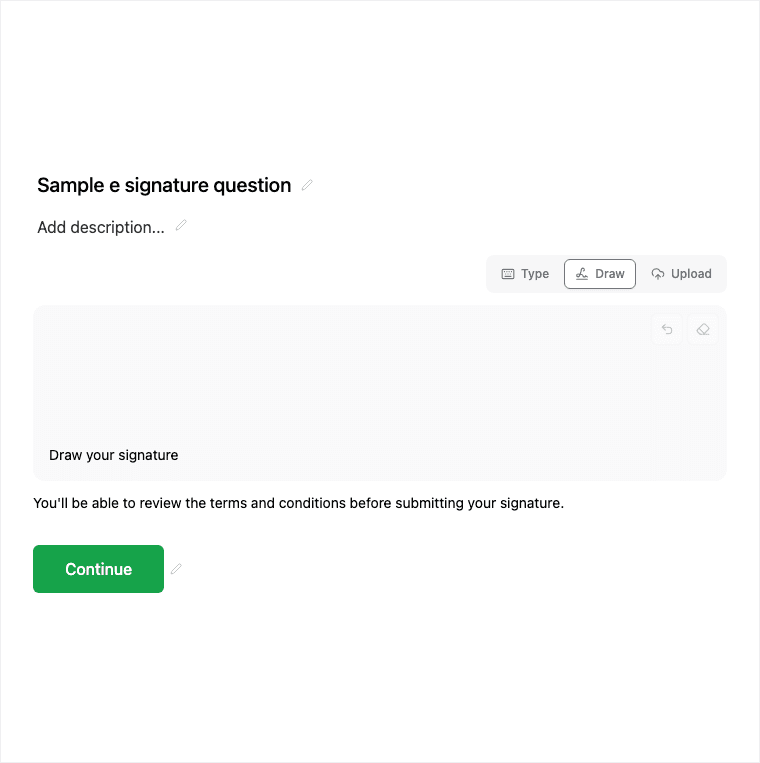 E-Signature block in the Formit builder