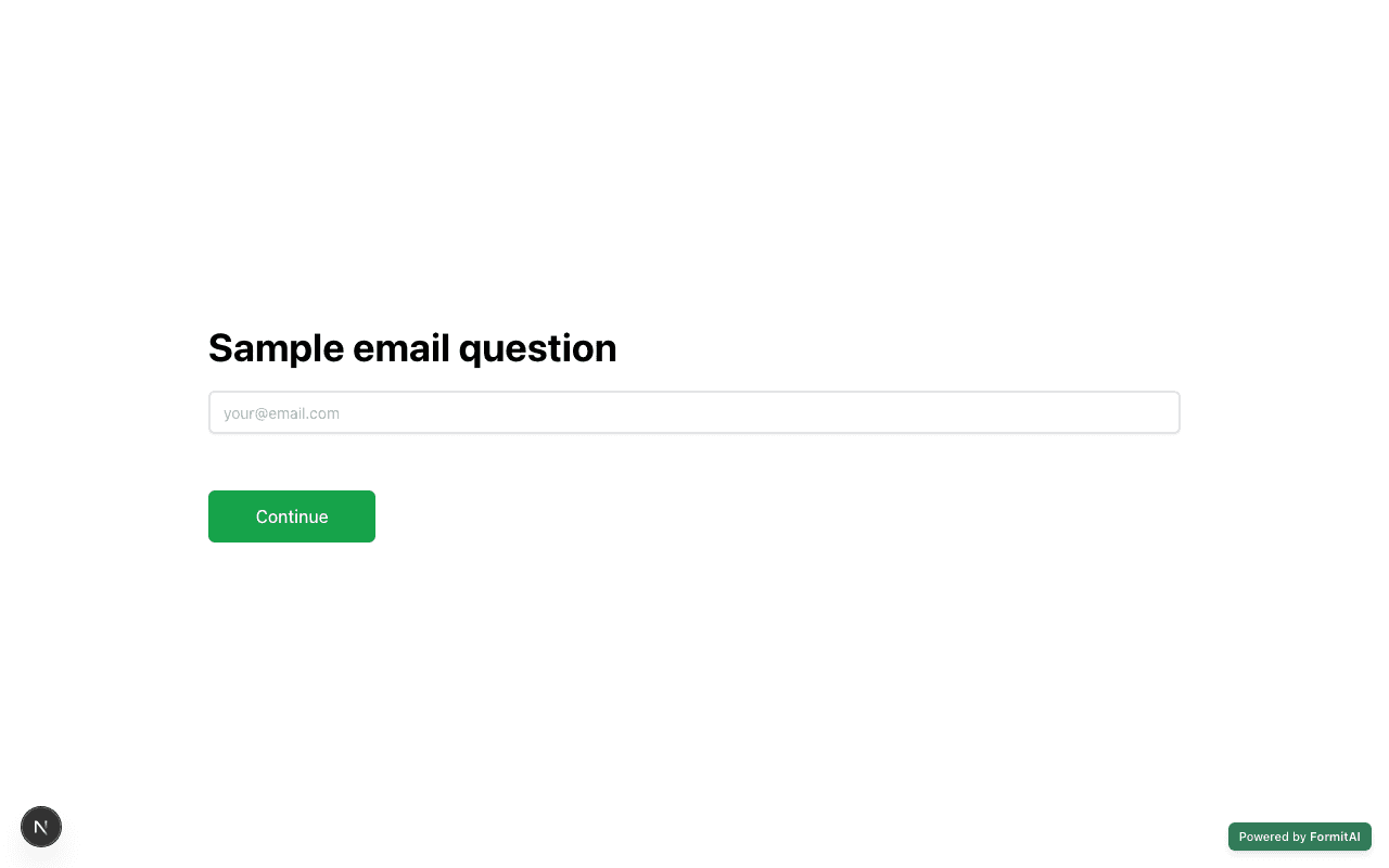Email field on a live Formit form