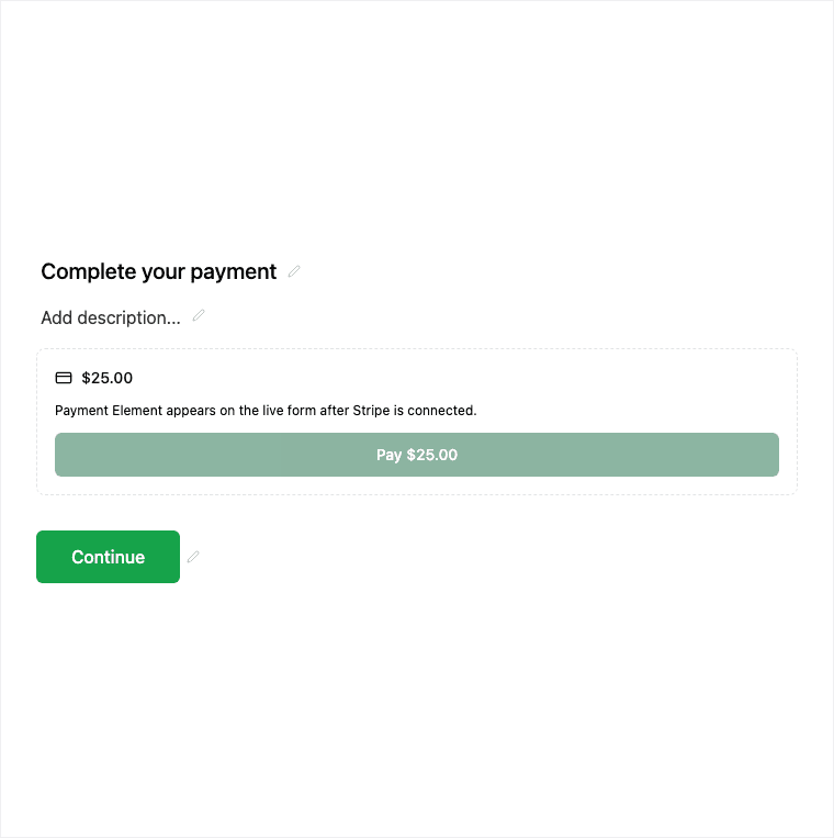 Payment block in the Formit builder