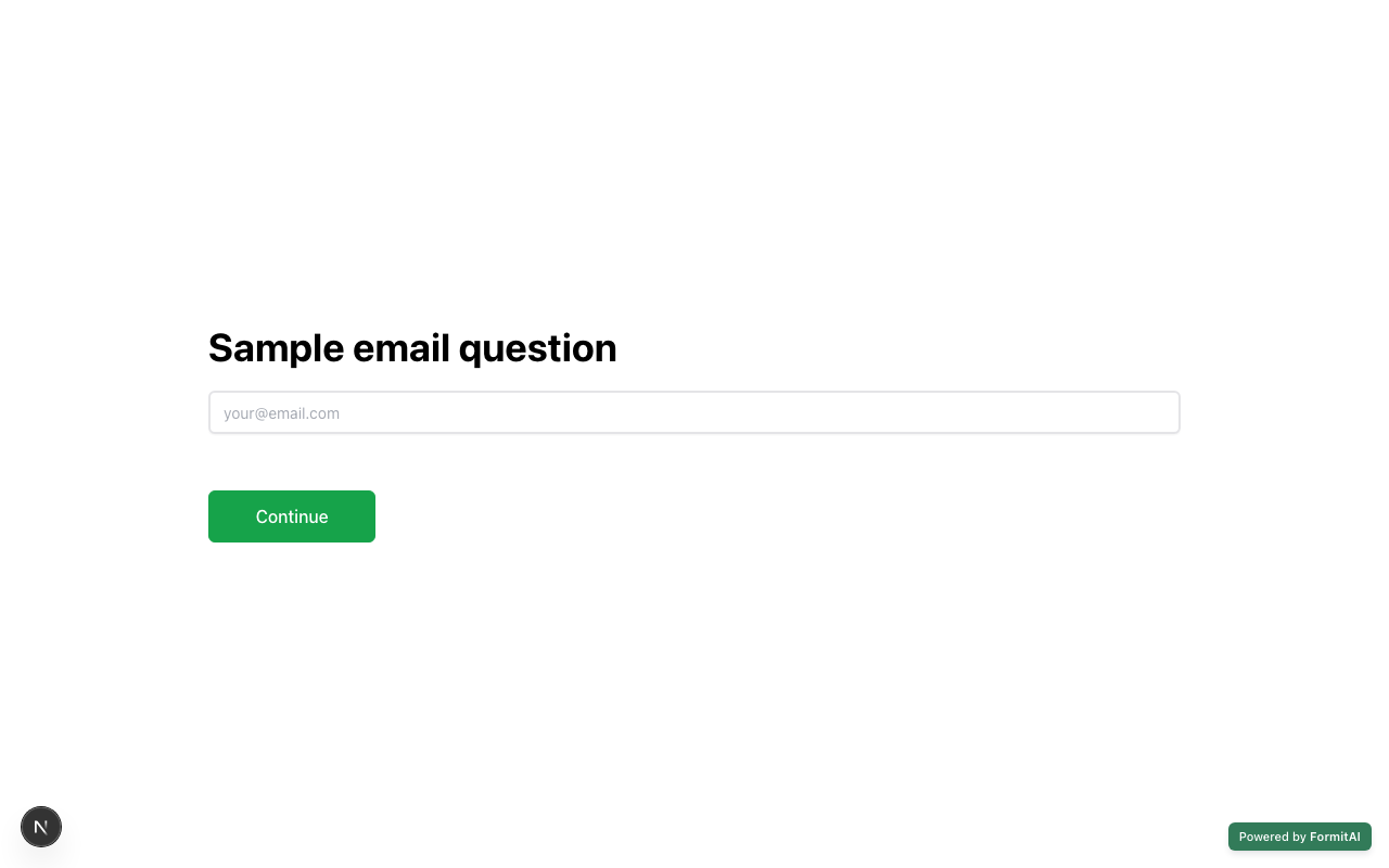 Email field on a live Formit form